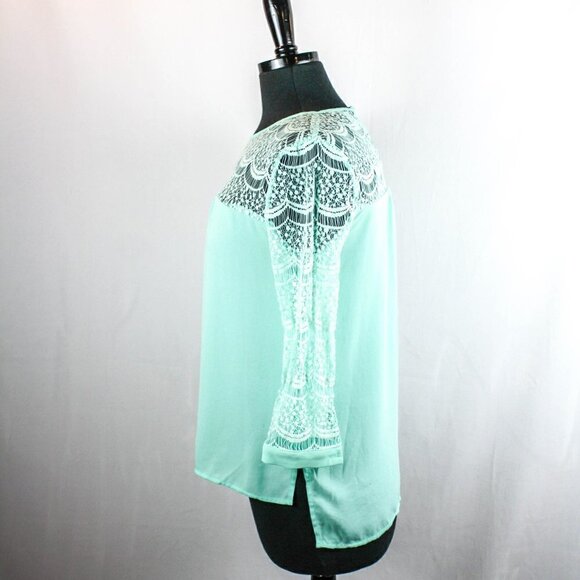 Forever 21 Mint Green Top Crochet Detail S… - Picture 3 of 6